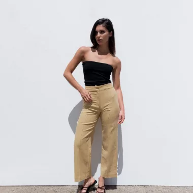Pantalón Cropped Lino