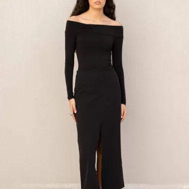 Falda Midi Con Aberturas