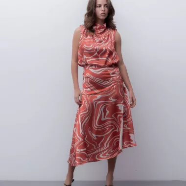 Falda Midi Estampada