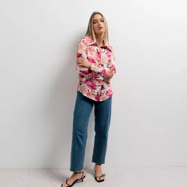 Camisa Satinada Estampada