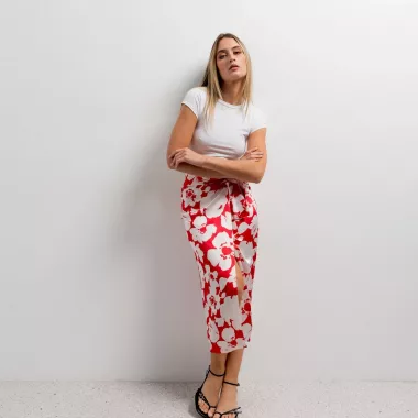 Falda Midi Estampada