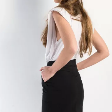 Falda Midi Con Botones