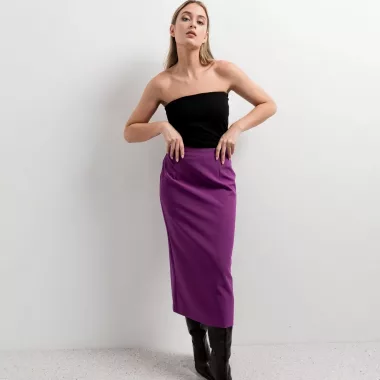 Falda Midi Abertura Trasera