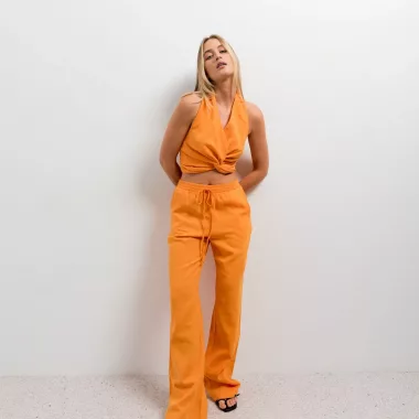 Camisa Con Lino Crop