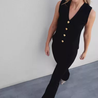 Pantalon Punto Textura Flare