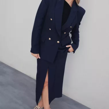 Blazer Cruzada Botones Dorados