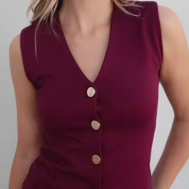 Top Chaleco Punto Textura