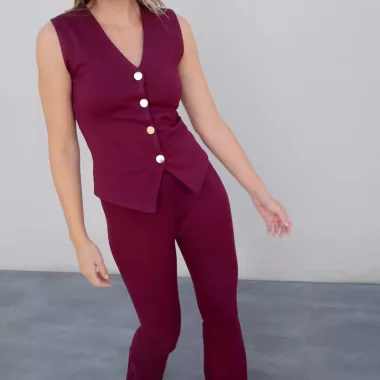 Pantalon Punto Textura Flare