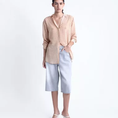 Camisa Estampada Semitransparente