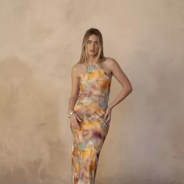 Vestido Halter Estampado