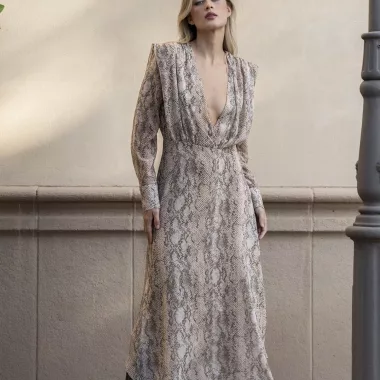 Vestido Gasa Estampado Animal