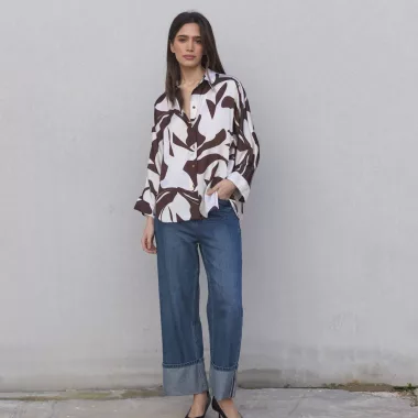 Blusa Satinada Estampada