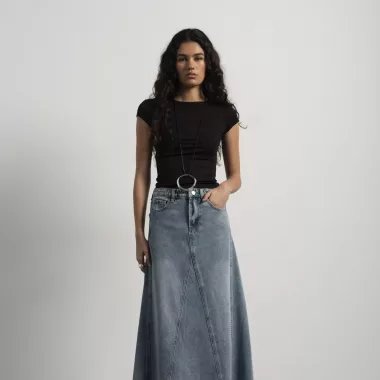 Falda Larga Denim