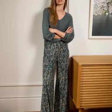 Pantalon amplio Azul petróleo Surkana